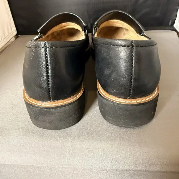 Naturalizer Adiline Loafers 8.5 Black Leather Chunky Platform Lug Sole Comfort - Picture 5 of 5